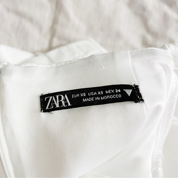 Zara White Puffed Sleeve Mini Dress - Picture 13 of 15